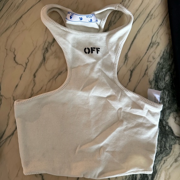 OFF WHITE - high neck ribbed top - Picture 1 of 1